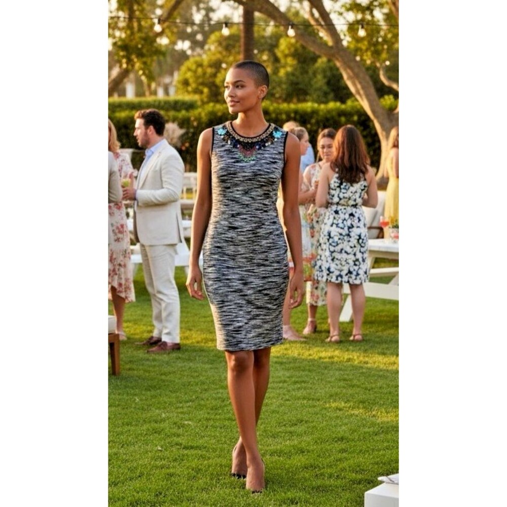 Philosophy NEW w/tags sleeveless sheath dress beaded neckline Small boho summer